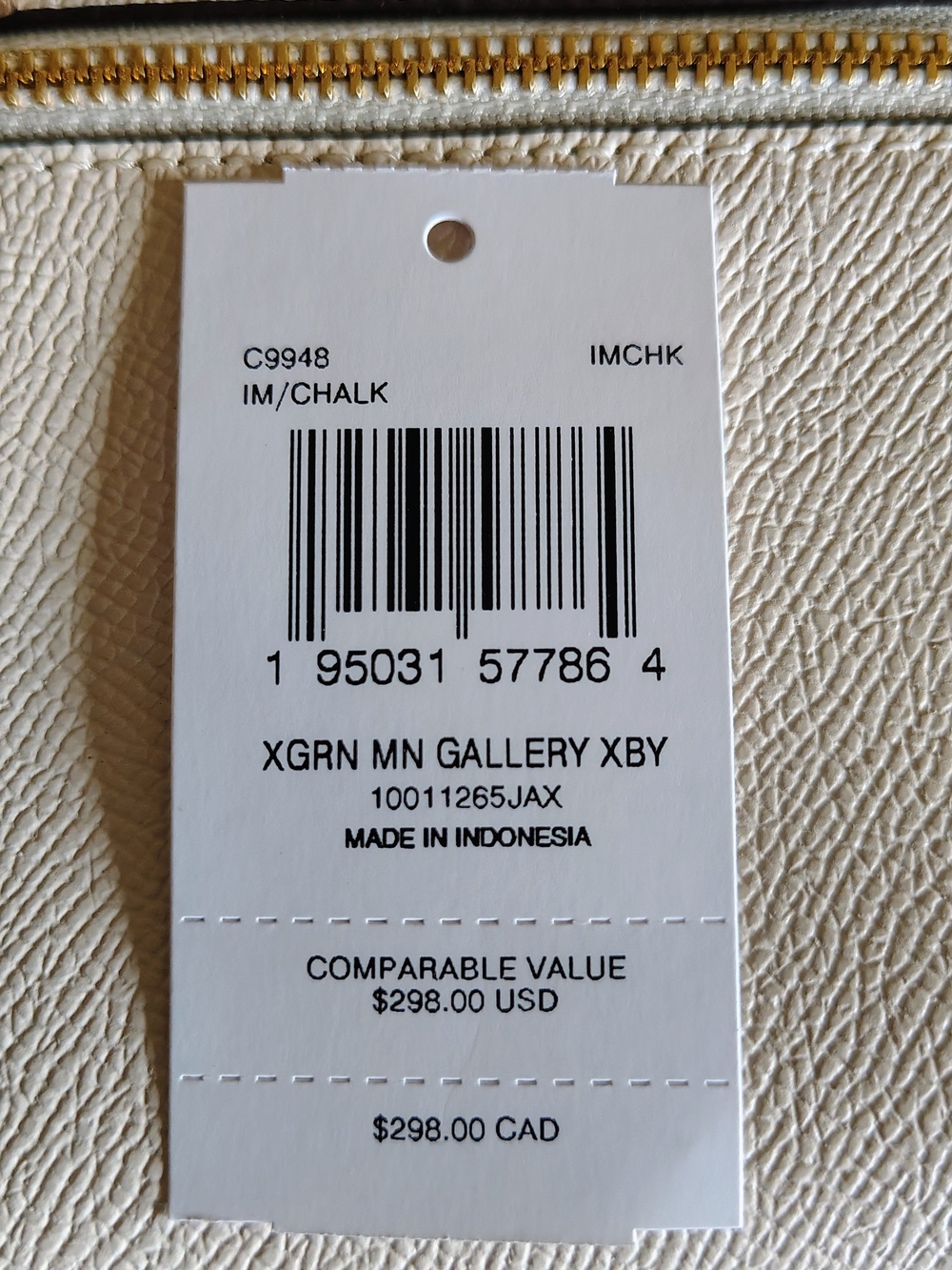 NWT Coach Mini Gallery Crossbody Crossgrain Leather Chalk White C9948 - Picture 7 of 8